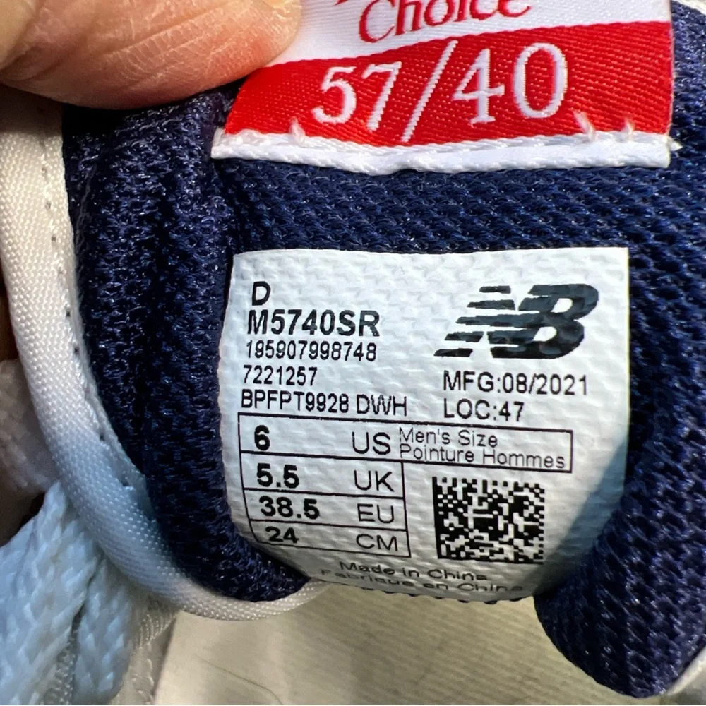 STAUD x New Balance 57/40 Sneakers Mens 6 White Blue Quartz Colored Laces New - Picture 12 of 16